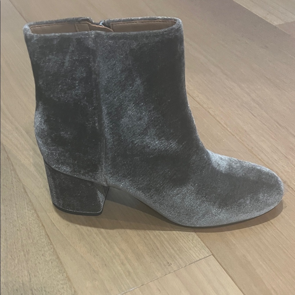 Franco Sarto Charcoal Velvet Ankle Boots